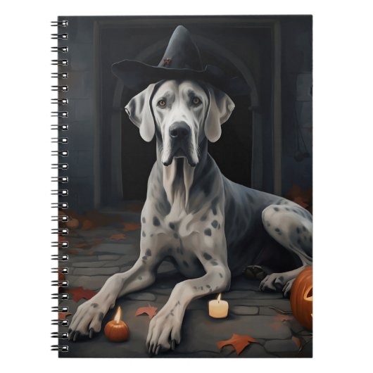 Carnet Grand Dane Citrouille Halloween flip d'effroi (Devant)