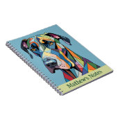 Carnet Grand Danois Cubiste Coloré (Côté Droit)