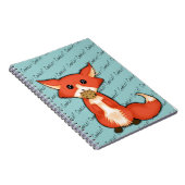 Carnet Grand Fox observé mignon mangeant un biscuit (Côté Droit)