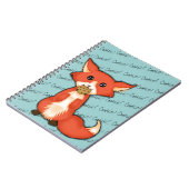 Carnet Grand Fox observé mignon mangeant un biscuit (Côté gauche)