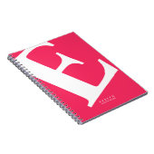 Carnet Grand initial | Typographie moderne | Rose (Côté Droit)