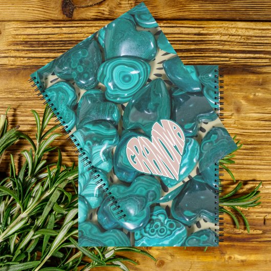 Carnet Grand-mère en cristal de Malachite vert