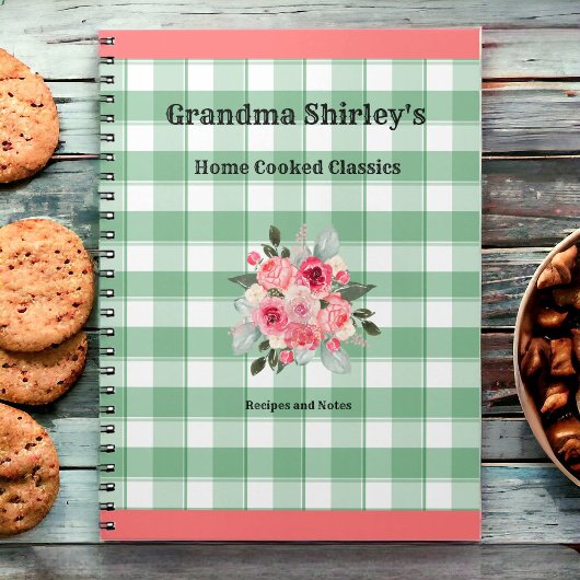Carnet Grand-mère Recettes Campagne Gingham Maison de cam