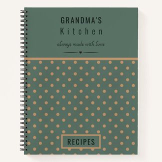 Carnet Grand-mère's Kitchen Blue with Tan Pois Recipe