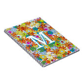 Carnet Grand Monogramme Funky Motif Floral Couleurs vives (Côté Droit)