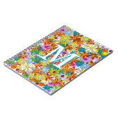 Carnet Grand Monogramme Funky Motif Floral Couleurs vives (Côté gauche)