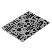 Carnet Grand Motif Feuille tombé noir sur gris (Côté gauche)