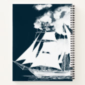 Carnet Grand navire et nuages Nautique (Dos)