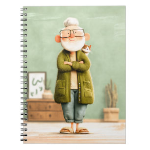 Carnet Grand-père de charme et son chat