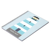 Carnet Grand phare bleu et blanc Personnalisé (Côté gauche)