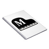 Carnet Grand Piano Monogram Pianiste Personnaliser (Côté Droit)