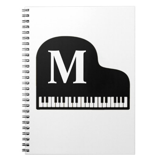 Carnet Grand Piano Monogram Pianiste Personnaliser (Devant)