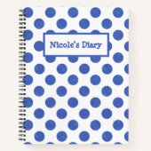 Carnet Grand point bleu Polka moderne (Devant)