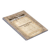 Carnet Grand pot Mason avec Burlap & Dentelle Rustique (Côté Droit)