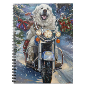 Carnet Grand Pyrénées Chien équitation Moto Noël