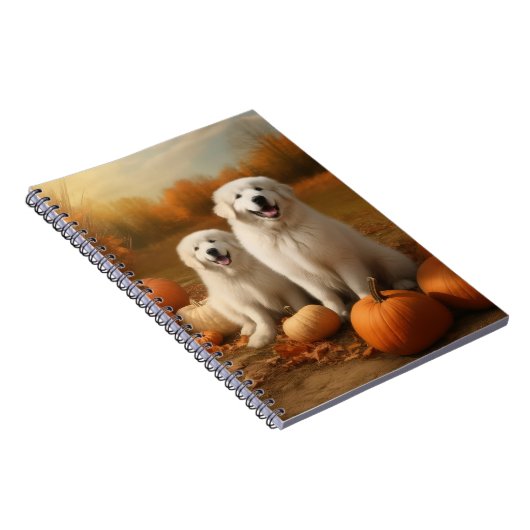 Carnet Grand Pyrénées Chiot automne délice Citrouille (Côté Droit)