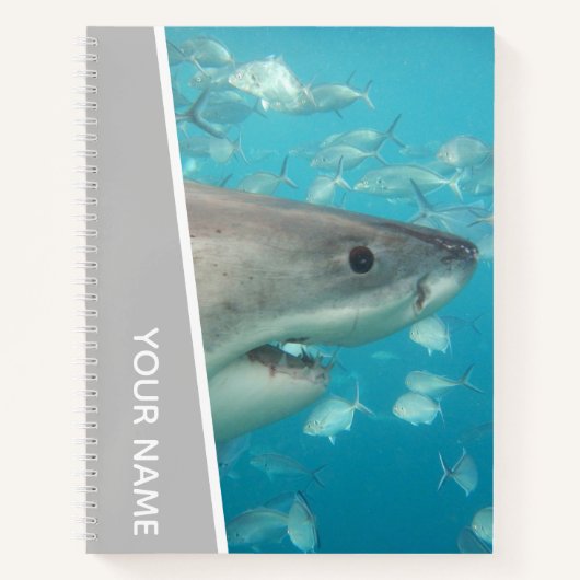 Carnet Grand requin blanc Australie Océan Thème, Argent (Devant)