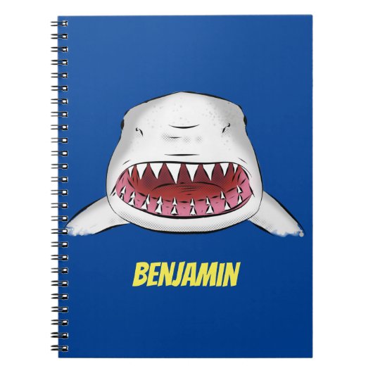 Carnet Grand requin blanc moyen dessin animé (Devant)