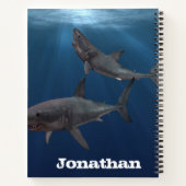 Carnet Grand requin blanc Océan personnalisé (Dos)