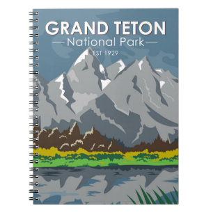 Carnet Grand Teton National Park Wyoming Vintage