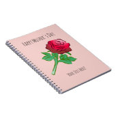 Carnet Grande Belle Rose Rouge (Côté Droit)