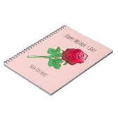 Carnet Grande Belle Rose Rouge (Côté gauche)