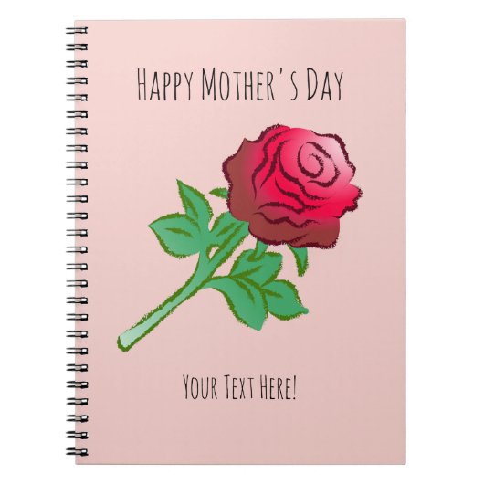 Carnet Grande Belle Rose Rouge (Devant)
