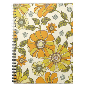 Carnet Grande Échelle Colorée Façonnée À Main Florale Mer