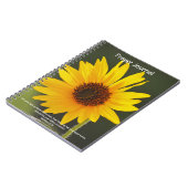 Carnet Grande Fleur Jaune Tournesol Bible Verbe Prière (Côté gauche)