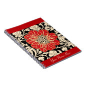 Carnet Grande Fleur Rouge Art Nouveau (Côté Droit)