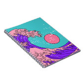 Carnet Grande vague dans le style Vaporwave Pop Art. Affi (Côté Droit)