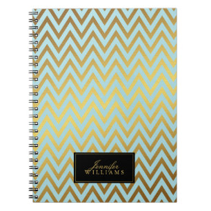 Carnet Grandes pintes et faux Gold Foil Chevron