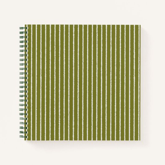 Carnet Grandes vertes et blanches d'olive avec lignes iné (Devant)