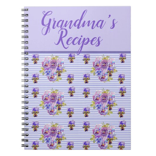 Carnet Grandmas Recettes Viola Purple Lilac Flore (Devant)
