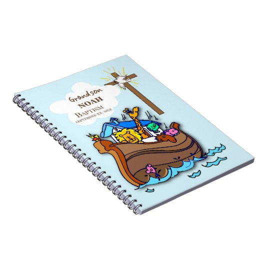 Carnet Grandson Baptême Noah's Ark Personnalisé (Côté Droit)