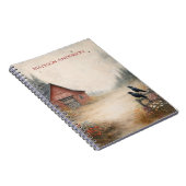 Carnet Grange Rouge Rustique, Corbeaux, Scène de Ferme | (Côté Droit)
