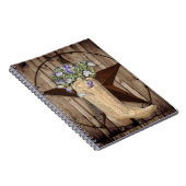 Carnet grange rustique fleur sauvage de bois pays occiden (Côté Droit)