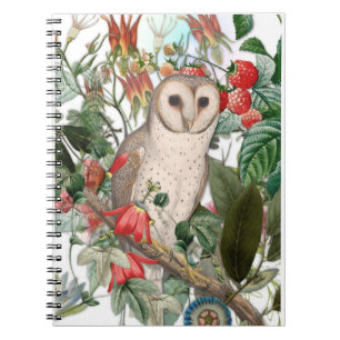 Carnet Grange vintage de la chouette effraie et jardin bo