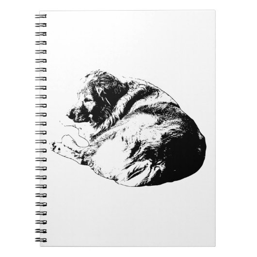 Carnet Graphic Dog Curl alimente les notes créatives calm (Devant)