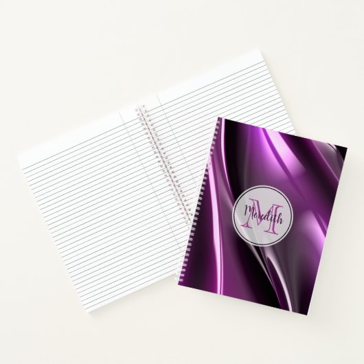 Carnet Graphique 3D Abstrait violet monogramme (Intérieur)