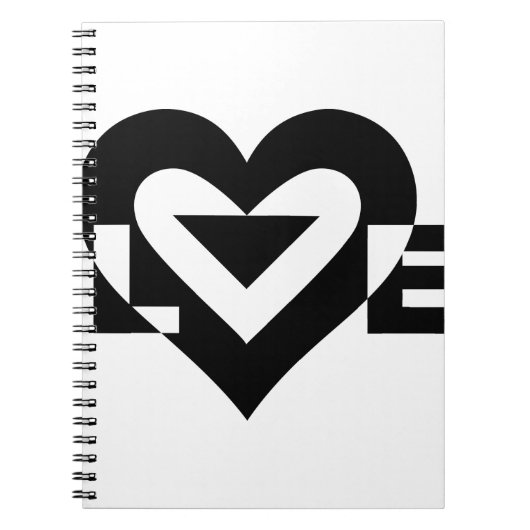 Carnet Graphique d'amour cool, noir (Devant)