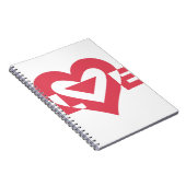 Carnet Graphique d'amour cool, rose cerise (Côté Droit)