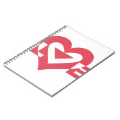 Carnet Graphique d'amour cool, rose cerise (Côté gauche)