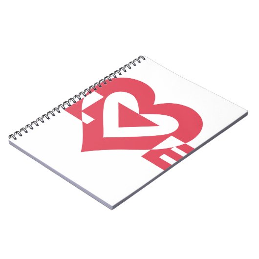 Carnet Graphique d'amour cool, rose cerise (Côté gauche)