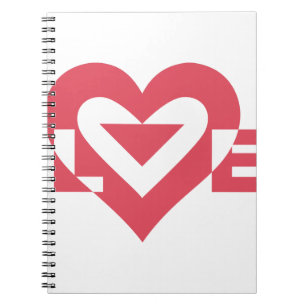 Carnet Graphique d'amour cool, rose cerise