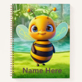 Carnet Graphique de dessin animal blanc mignon BumbleBee (Devant)