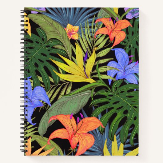 Carnet Graphique de fleur d'Aloha de Hawaii tropical (Devant)