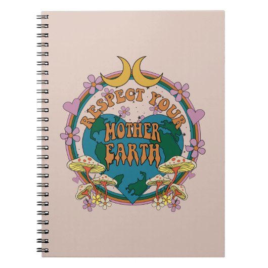 Carnet Graphique de la Terre mère rétro des années 70 (Devant)