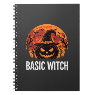 Carnet Graphique de lune de citrouille de sorcière de bas
