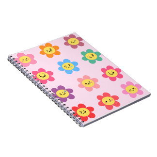 Carnet Graphique d'émotions de fleurs Kawaii mignonnes